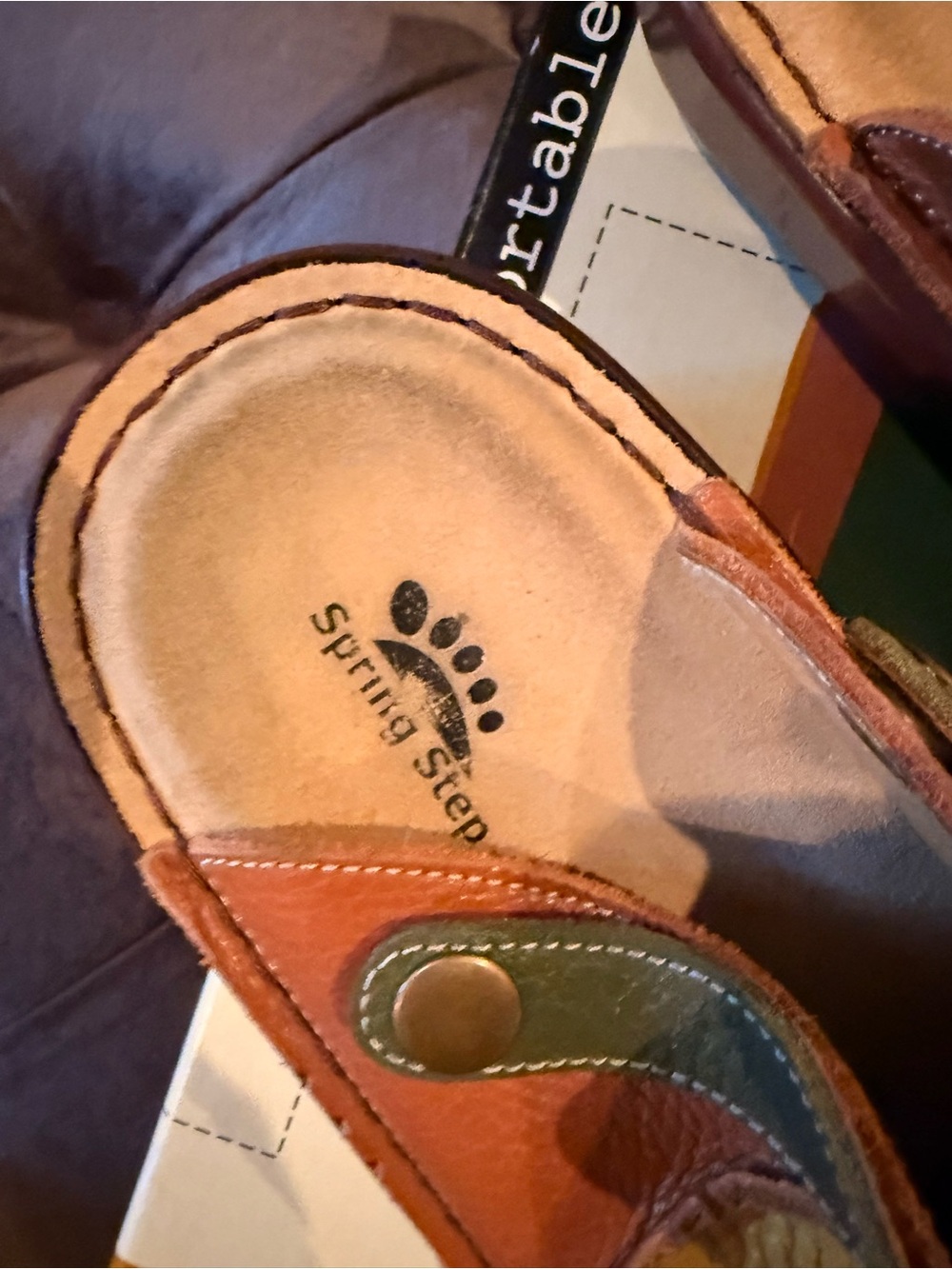 Spring Step Multi-Color Leather Slip-On Clog - Picture 3 of 5